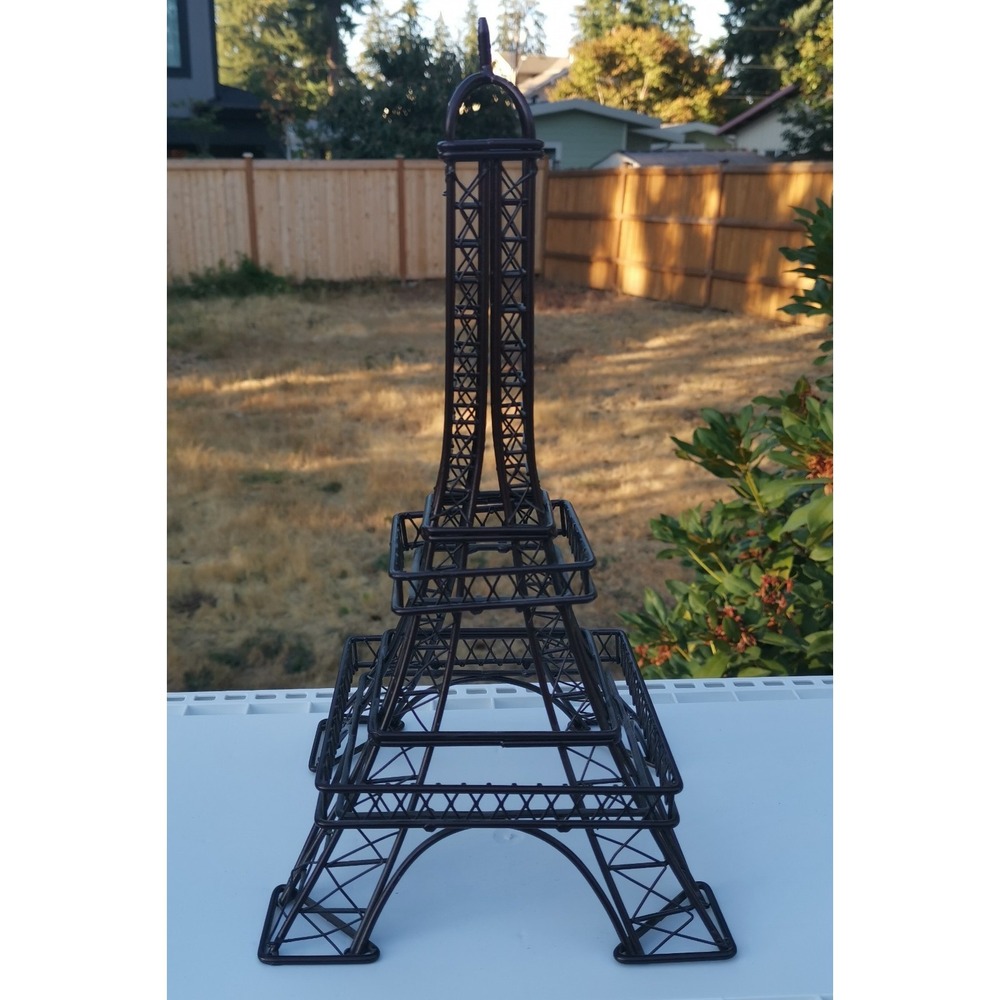 Beautiful EIFFEL TOWER Black Wrought Iron Display Piece 18" Tall